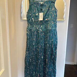 Amara Ruchered Green Dress Sea, NY size 8